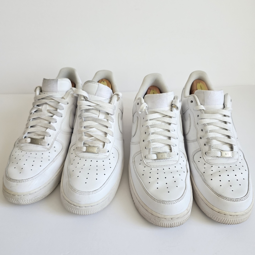 2 pairs Mens Nike white Air Force1 size 10 - Picture 2 of 8